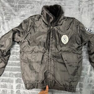 Advantex Allied Universal Security Services Bomber Jacket Black PU100 Mens Small